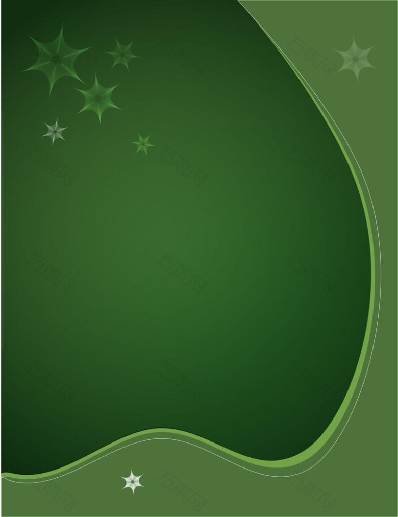 绿色五角星圆弧背景素材