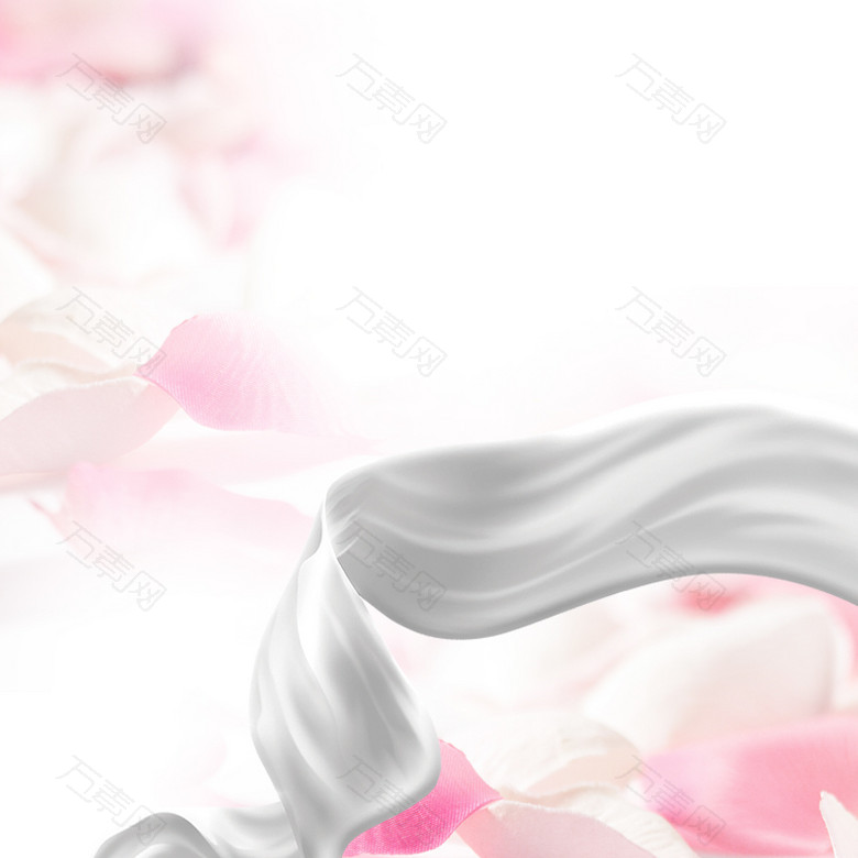 粉色花瓣润肤霜美妆PSD分层主图背景素材