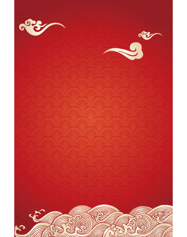 中国风传统元素红色喜庆平面广告