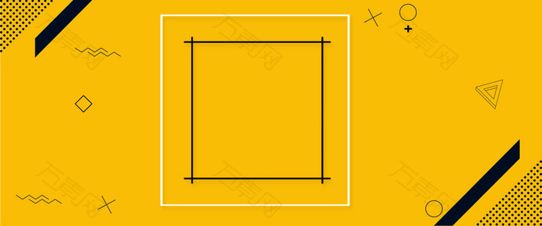 双11狂欢节几何简约黄色背景