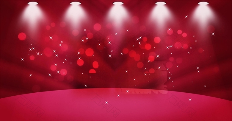 红色灯光闪烁舞台背景素材