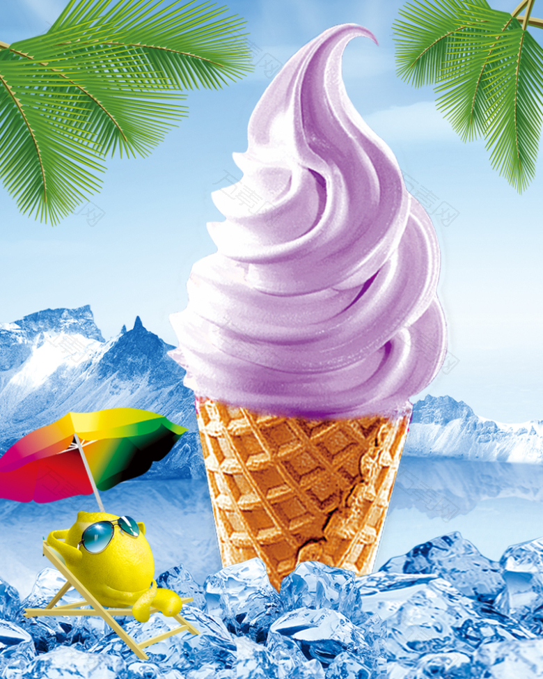 冰淇淋海报背景素材