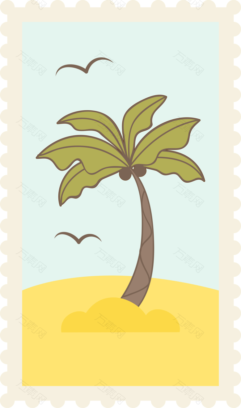 帆船椰子树