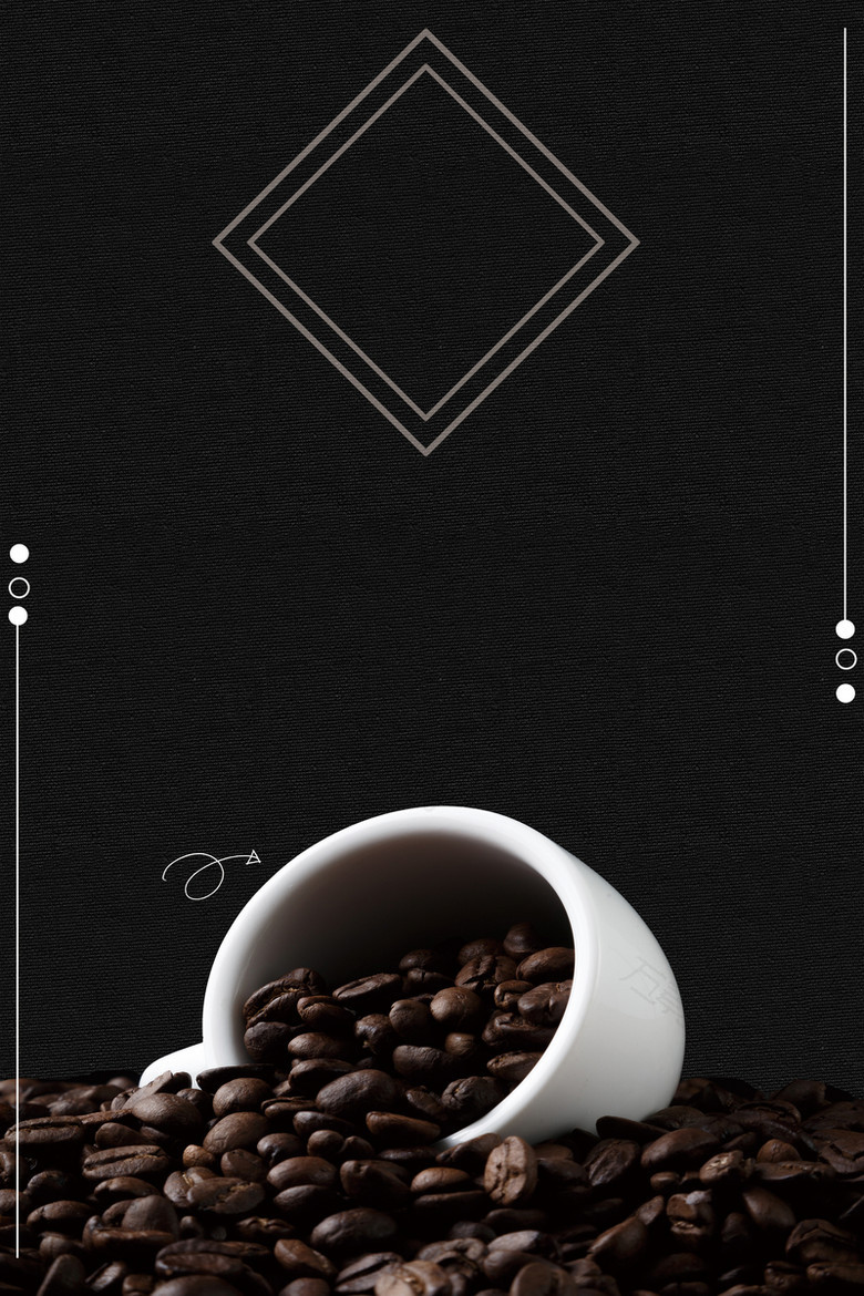 黑色质感创意咖啡海报背景