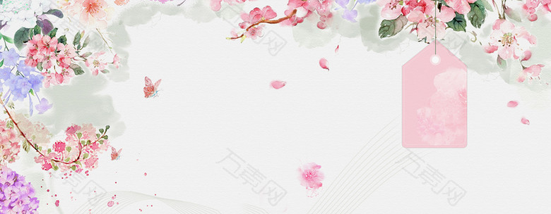 小清新春季花朵淘宝海报背景
