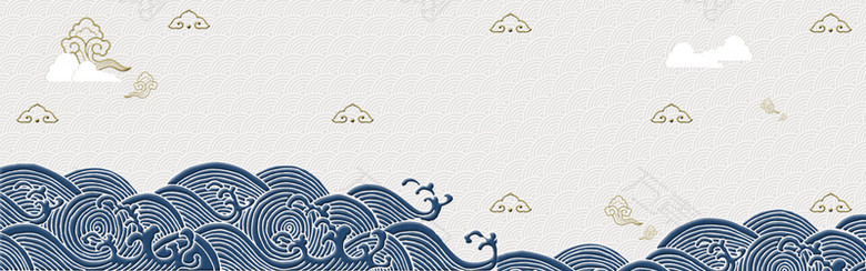 淘宝中国风质感纹理冷色海报banner