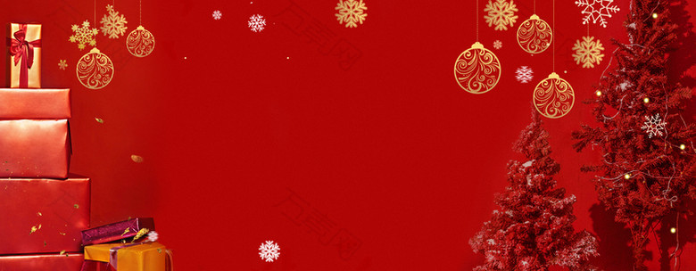 欢度春节童趣红色banner背景
