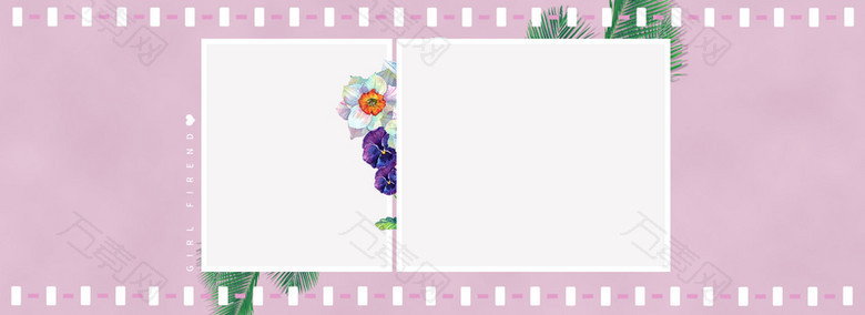春季甜美女装紫色海报背景