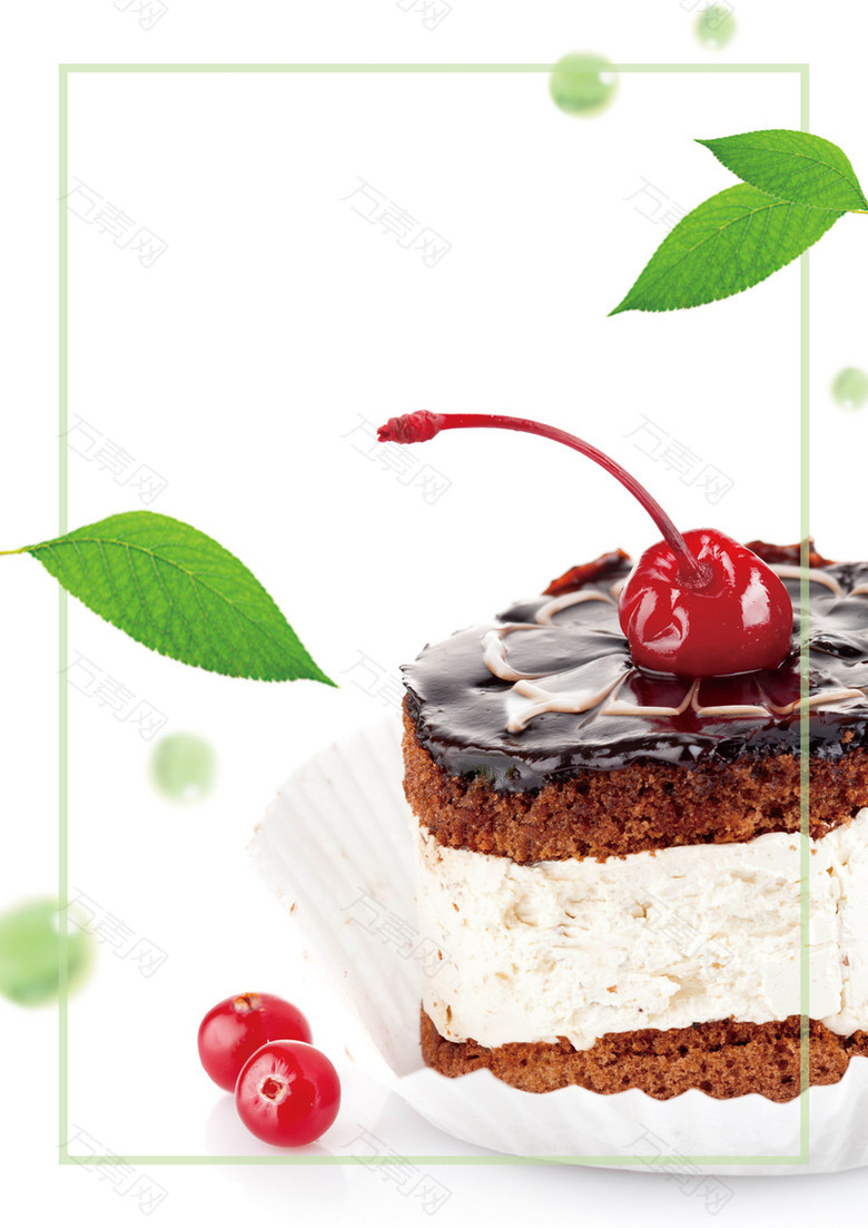 白色简约甜点蛋糕美食海报背景