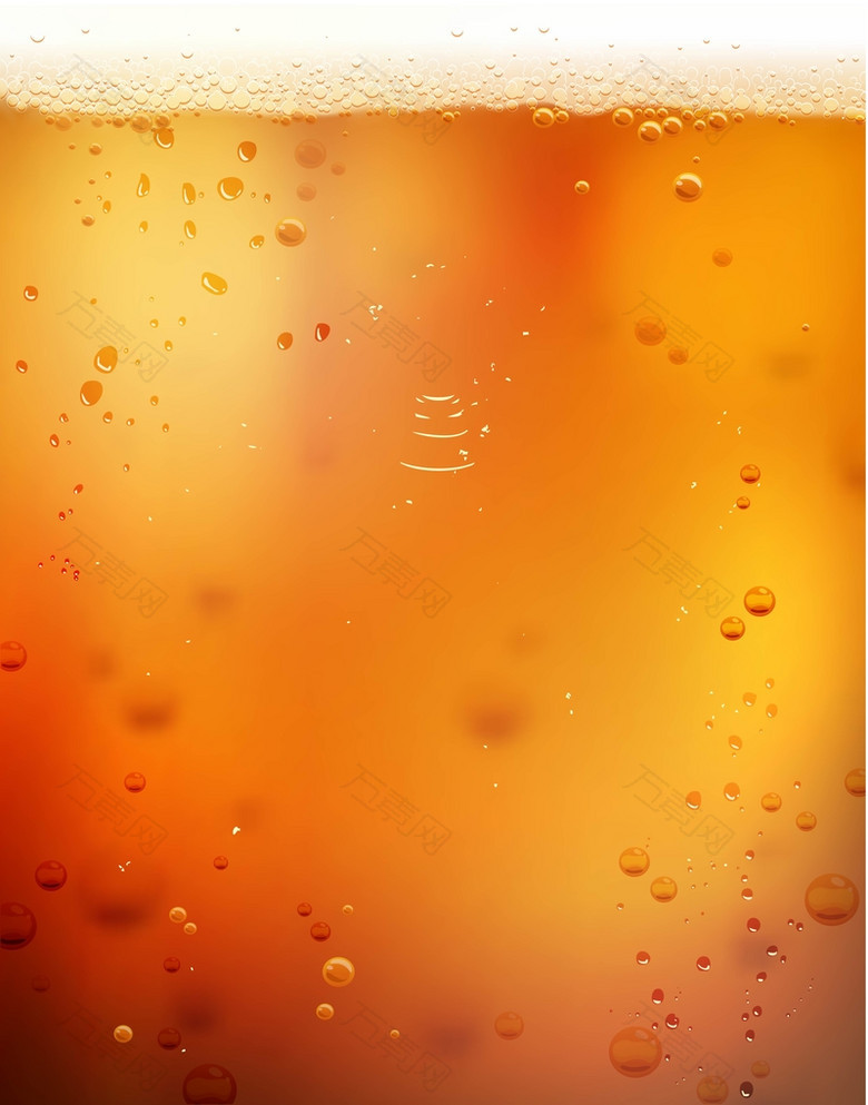 橙色梦幻啤酒背景矢量素材