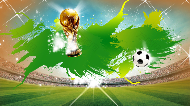 激情足球世界杯绿色背景素材