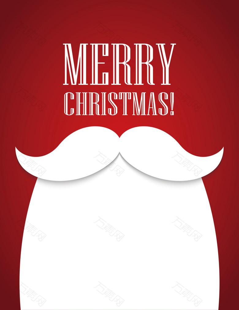 圣诞老人的大胡子扁平风海报背景