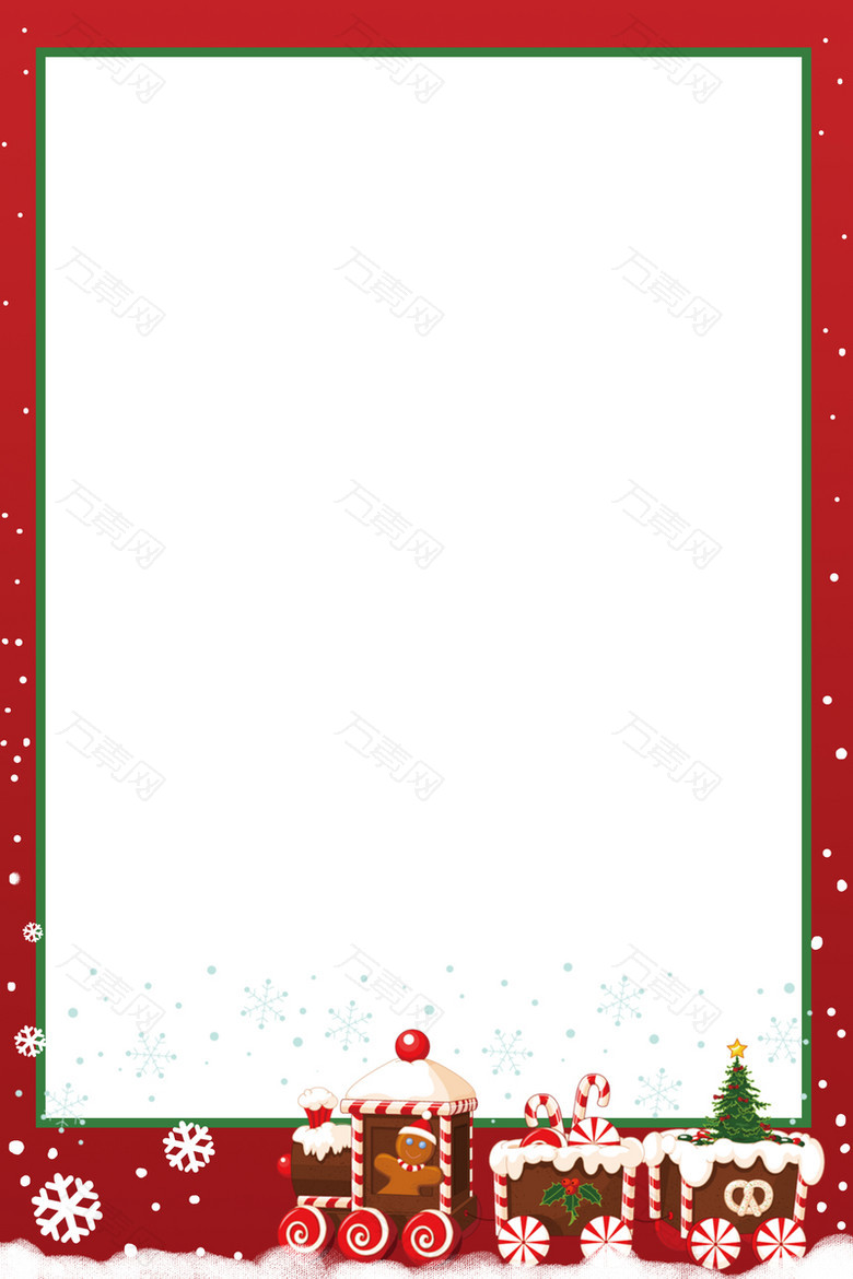 圣诞节红色绿色卡通大气商场促销边框