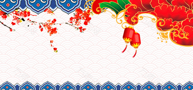 新春设计中国风背景banner海报