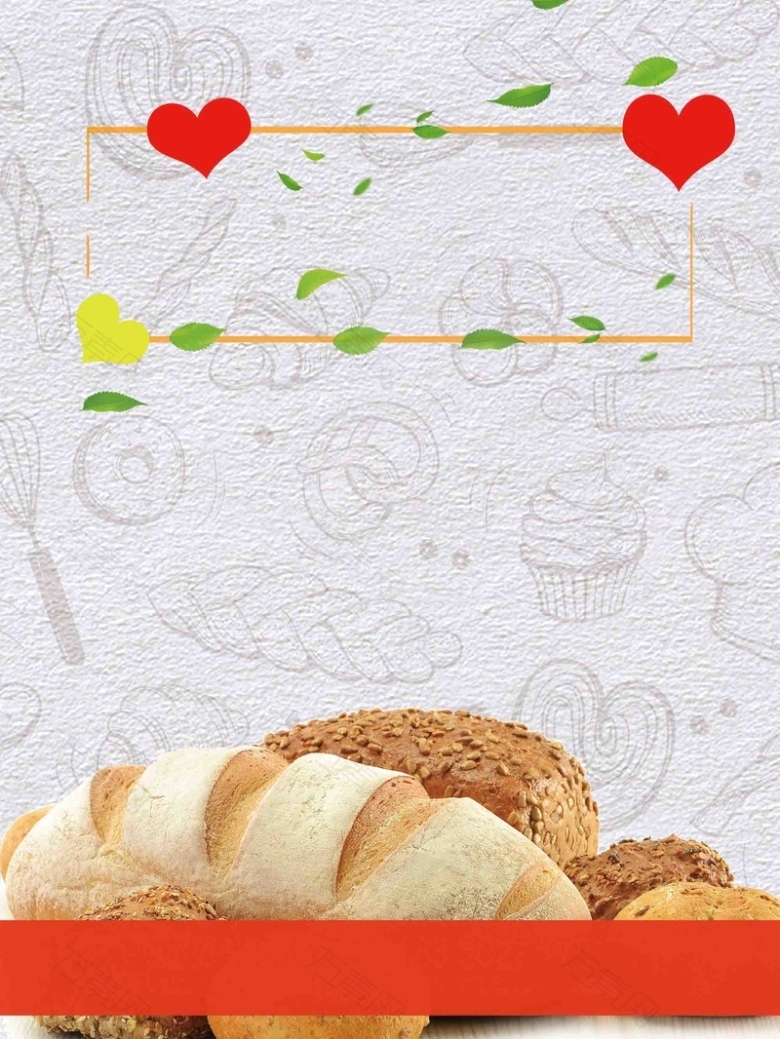面包糕点美食海报背景模板