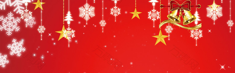 简约梦幻圣诞节红色banner