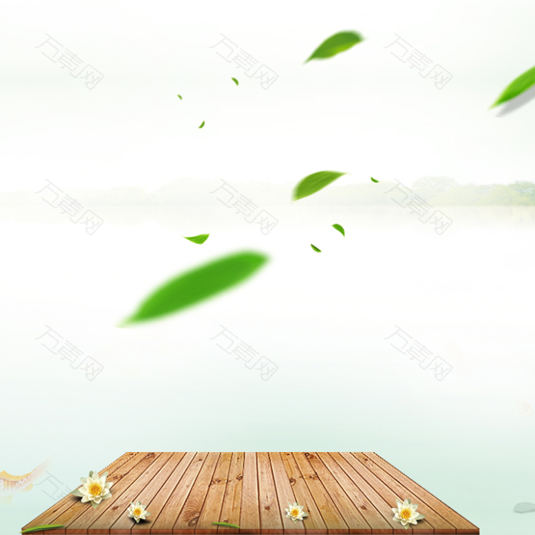 中国风木板茶叶主图背景素材