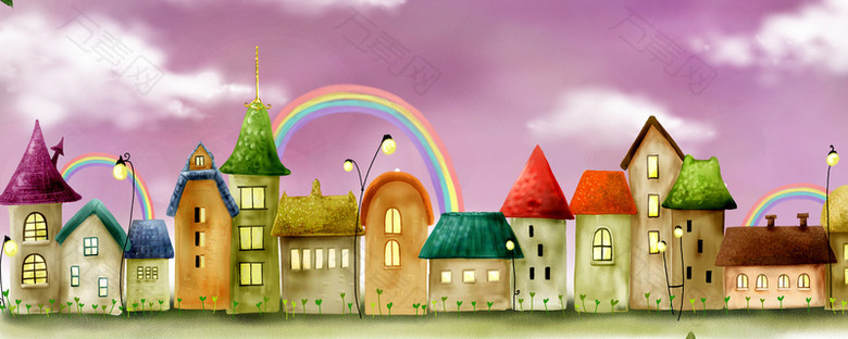 童话房子网站背景图