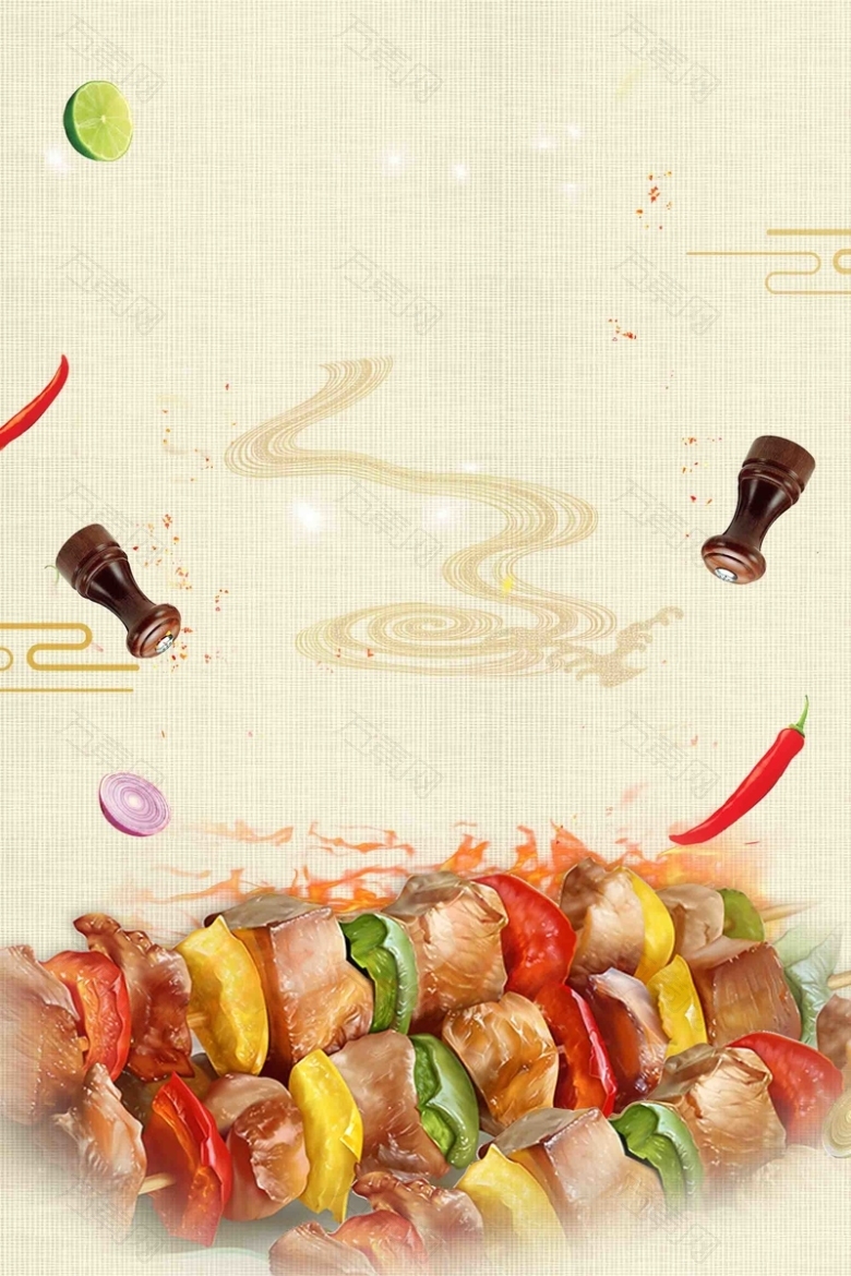 烧烤美食餐饮海报背景模板