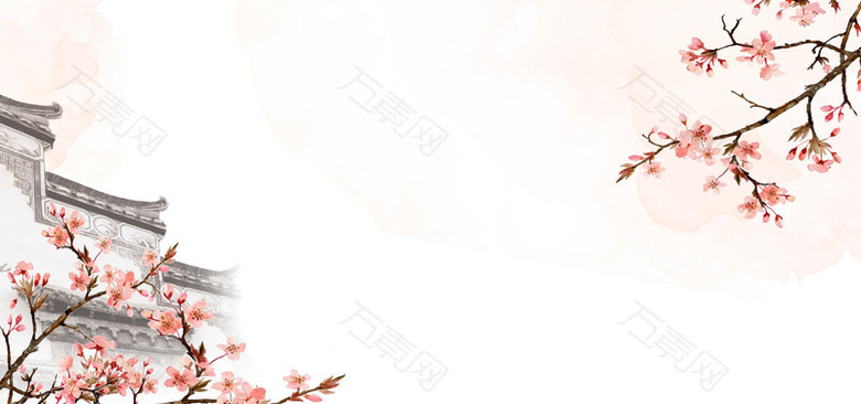 粉色白色中国风平面banner