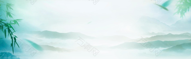 中国风手绘场景古风水墨banner