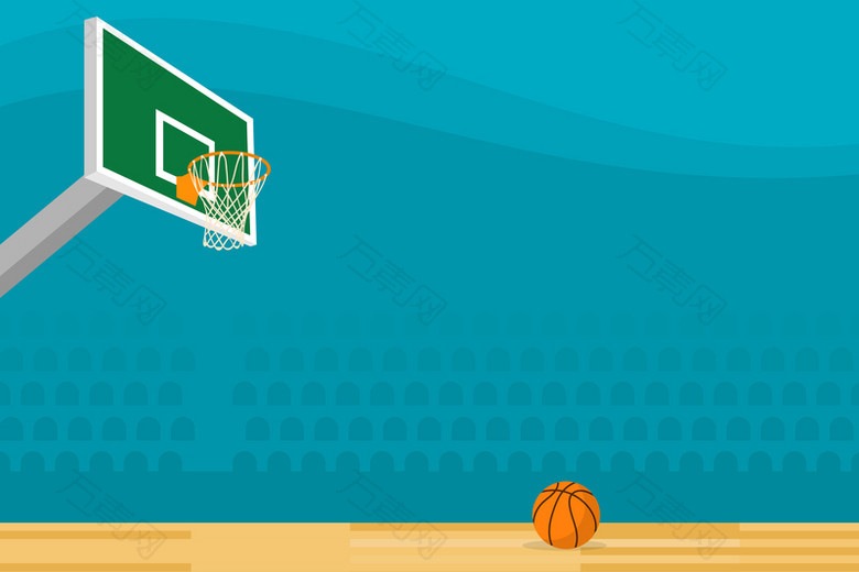 卡通手绘篮球球场激情球赛背景素材