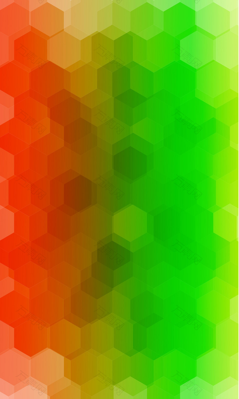 炫彩层叠混合彩虹色渐变几何蜂窝形背景