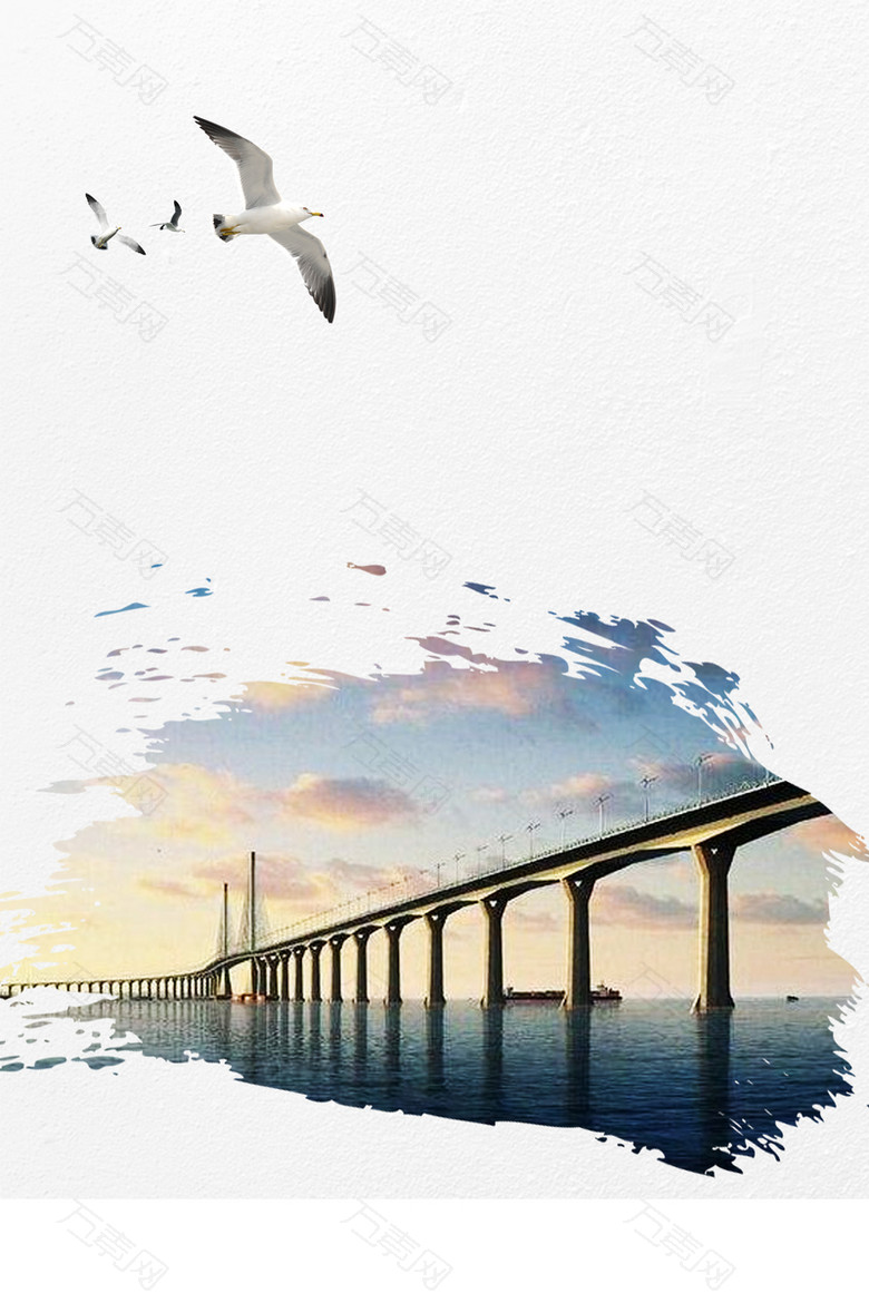 创意珠港澳大桥户外海报