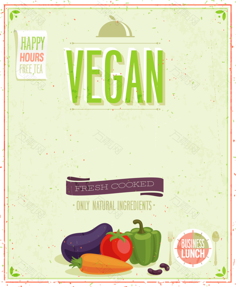 水果蔬菜卡通海报背景素材