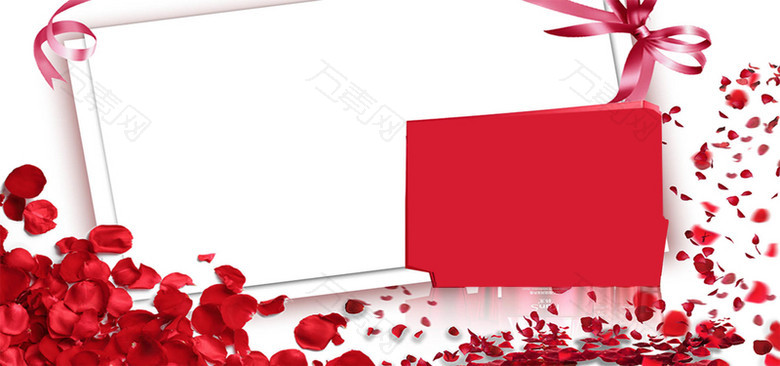 母亲节红色玫瑰花礼物盒海报背景