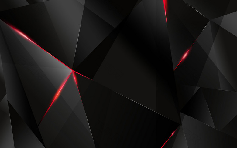 黑色红色几何科技网页图