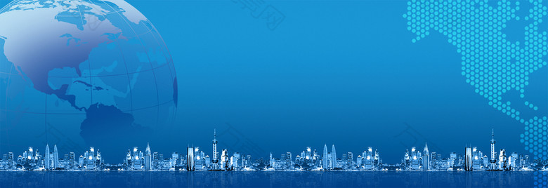 科技商务城市渐变蓝色背景