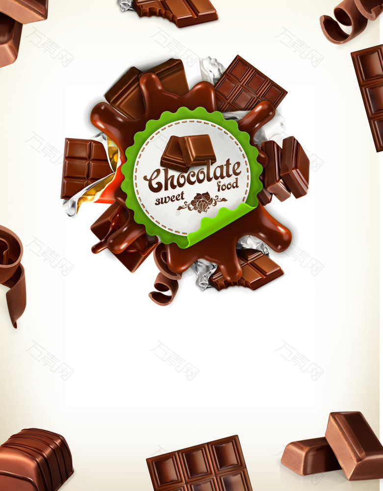 巧克力牛奶矢量宣传海报背景素材