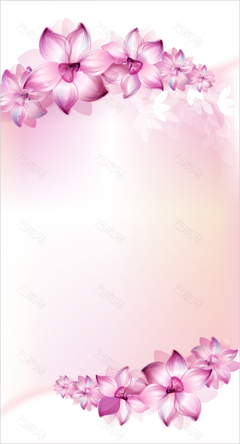 紫色花朵海报背景