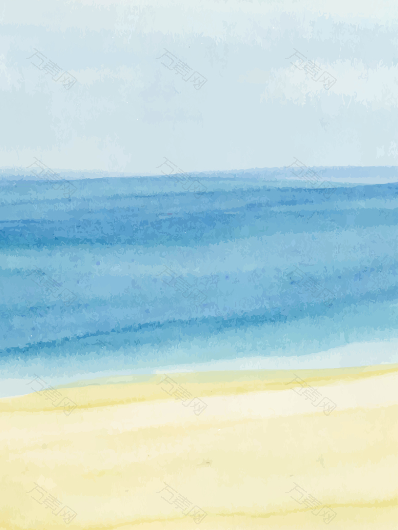 卡通手绘夏季海滩清凉上新背景素材