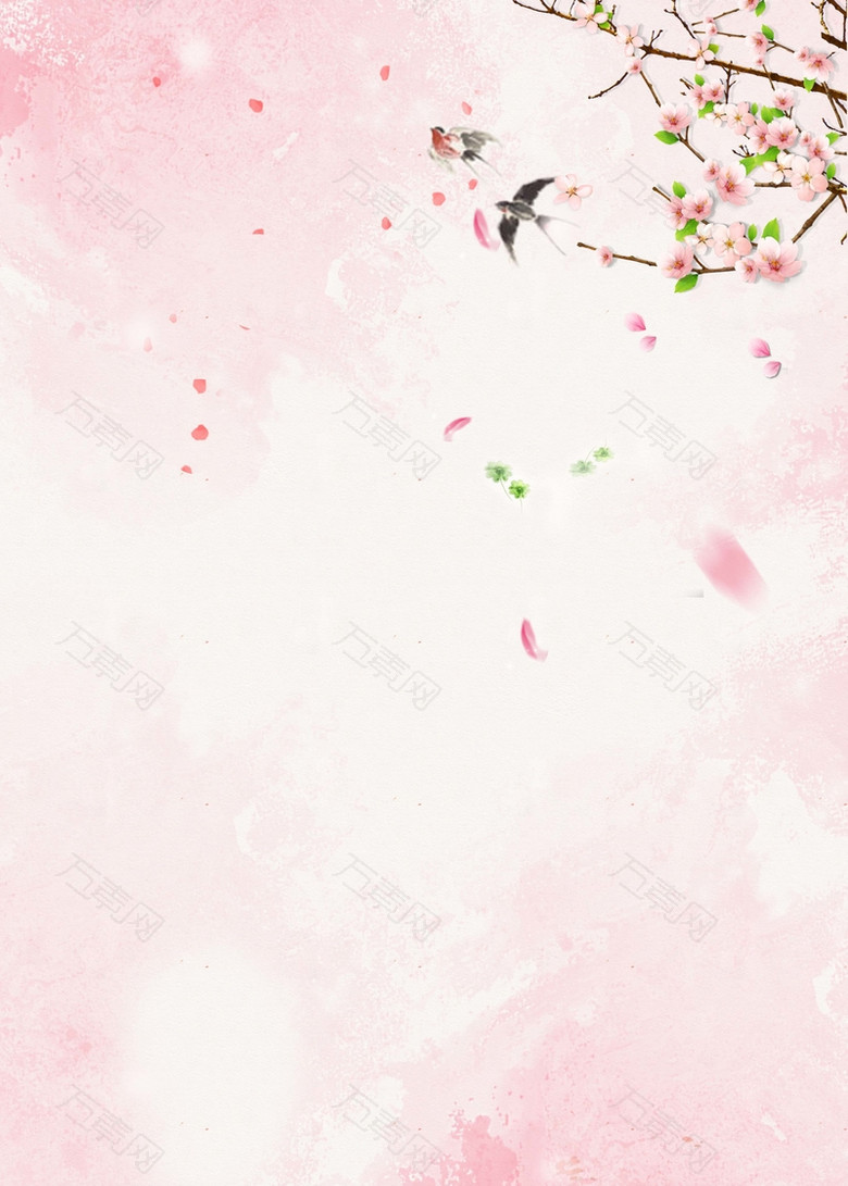 粉色桃花海报背景素材