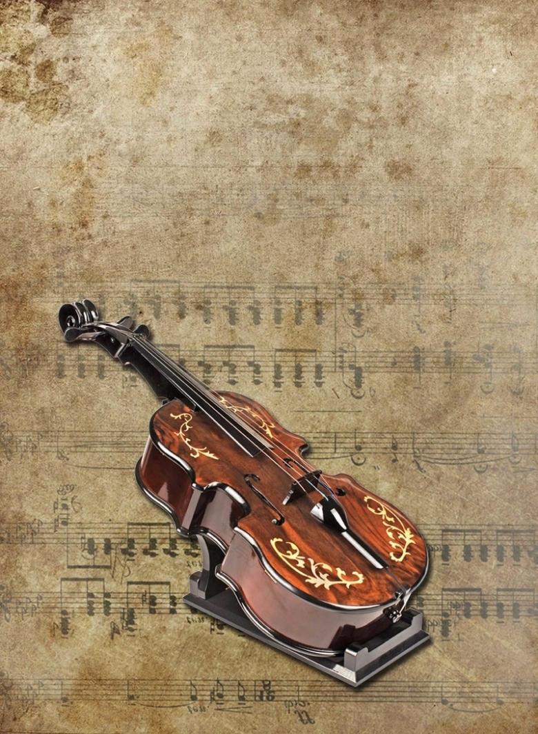 复古文艺小提琴乐谱背景素材