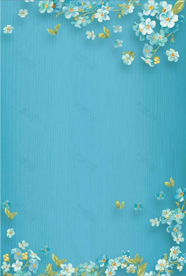蓝色碎花背景素材