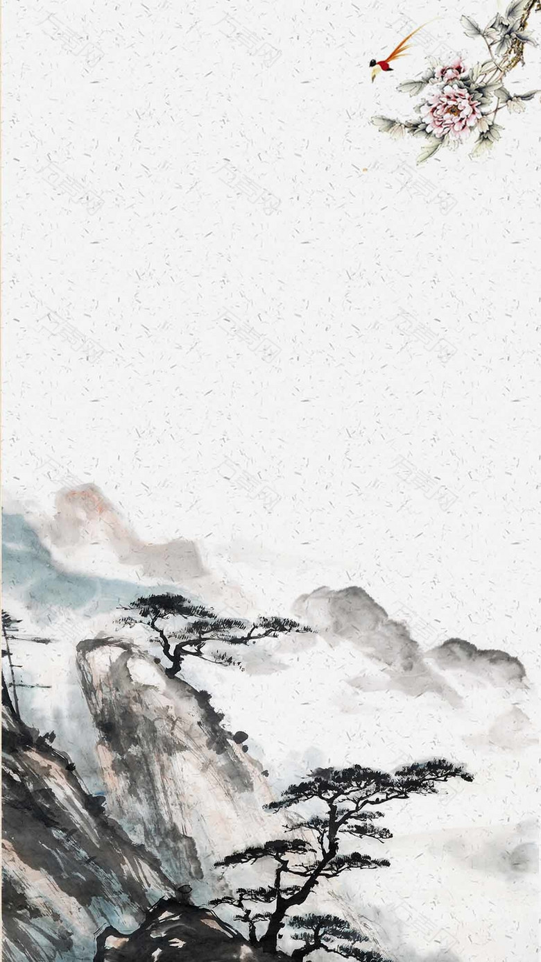 中国风山水水墨画背景