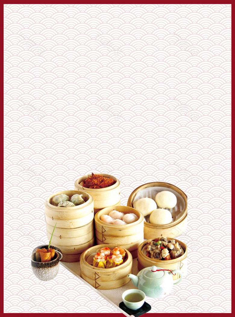 广式早茶菜单海报