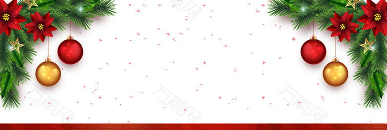 红色圣诞树礼物促销圣诞节电商banner