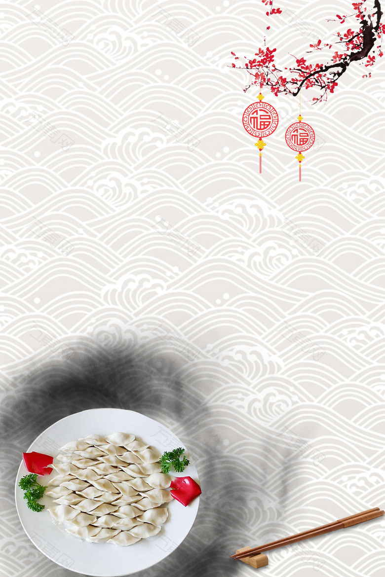 中国风传统节日花纹纹理平面广告