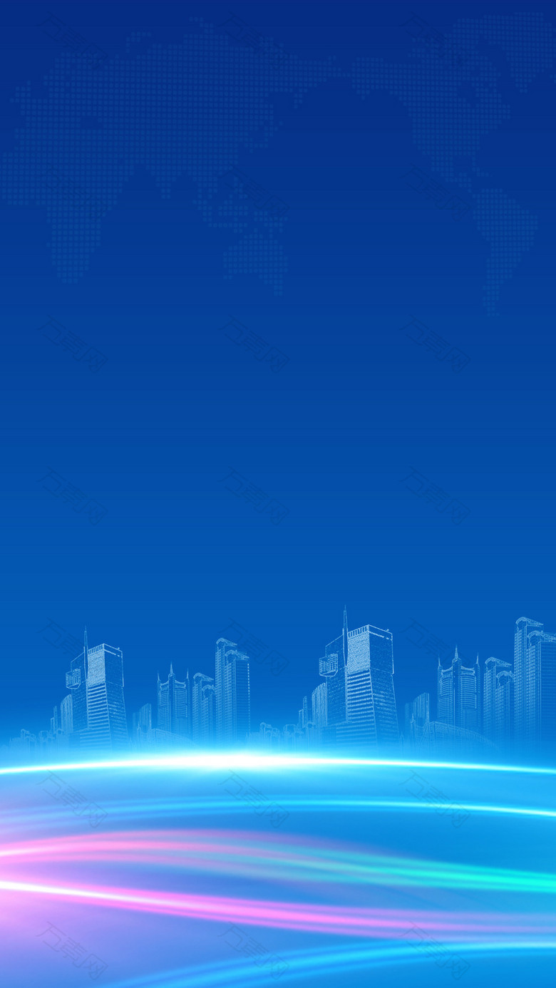 蓝色商务科技城市背景