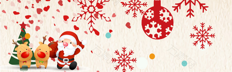 圣诞节白色冬季banner海报