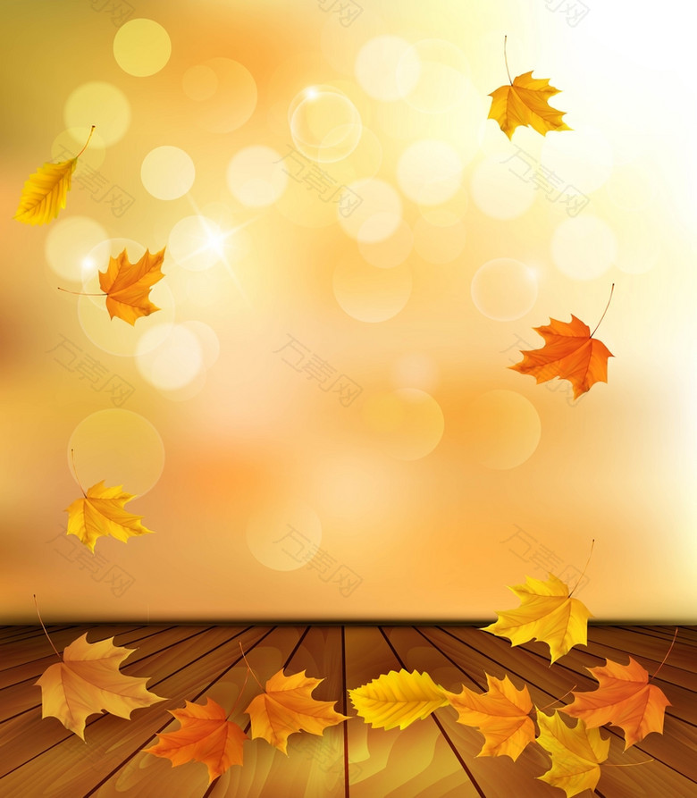 美丽的秋天树叶背景矢量素材