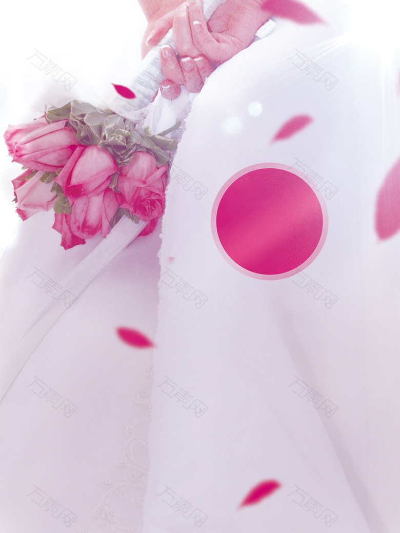 粉色浪漫玫瑰花情侣结婚卡片背景素材