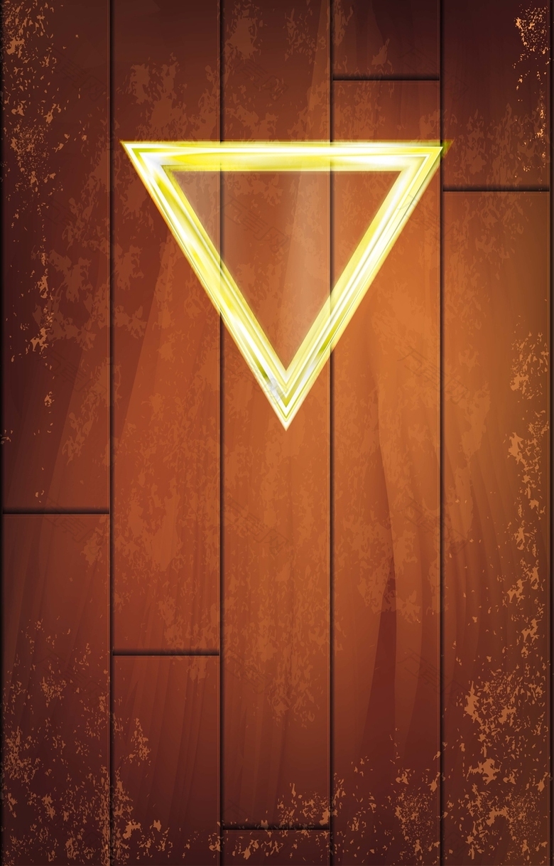 木板上发光的三角形背景素材
