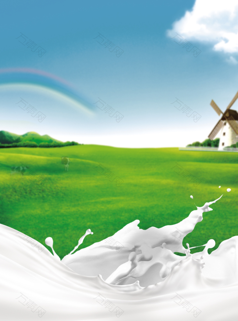 牛奶牧场海报背景素材