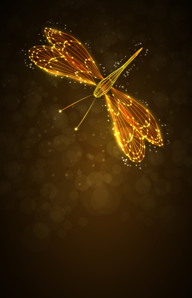 荧光蜻蜓昆虫商务画册背景