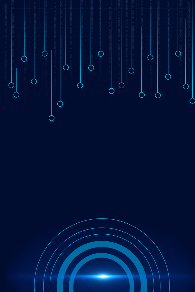 蓝色炫酷科技商务几何线条海报